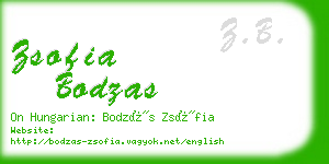 zsofia bodzas business card